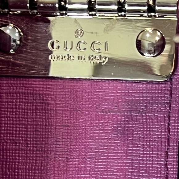 Gucci GG Print Key Case Brown PVC Gold-Tone GG Charm -Six Rings Authentic - Picture 9 of 14